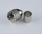 UHF Male, Delrin Insulation, Nickel Plated Body